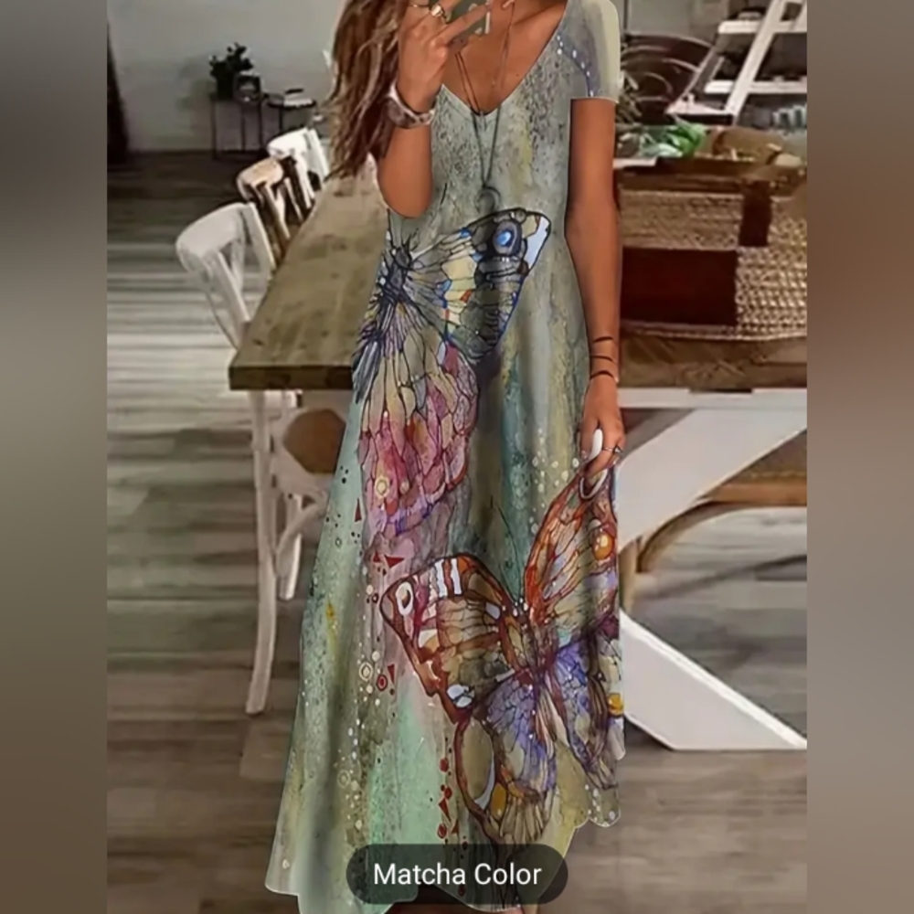 Multi color women's butterfly 🦋 maxi dress